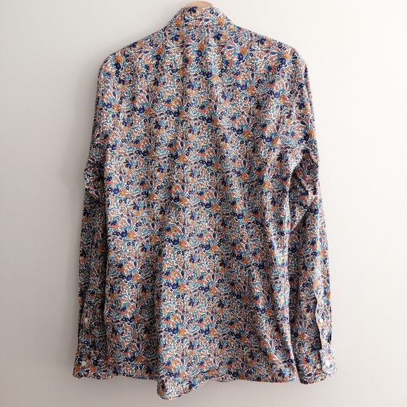 Eton Men's Slim Floral Button Up Dress Shirt 16.5 - Picture 4 of 17